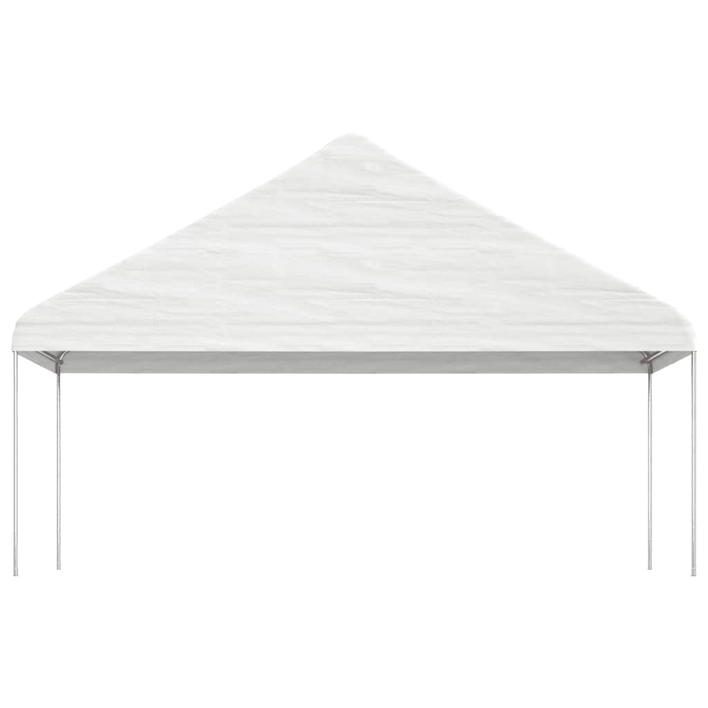 Gazebo com telhado 4,46x5,88x3,75 m polietileno branco