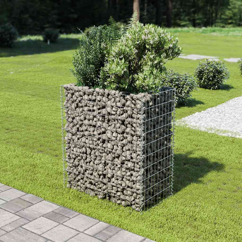 Canteiro elevado/cesto gabião 90x50x100 cm aço galvanizado