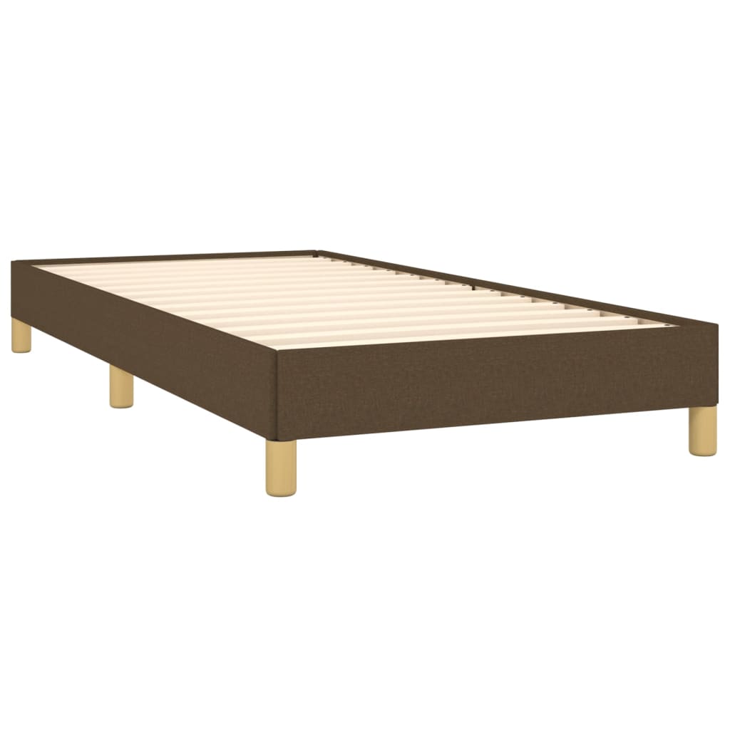 Estrutura de cama sem colchão 100x200 cm tecido castanho-escuro