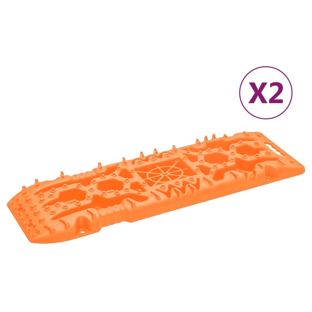 Placas de tração 2 pcs 107x31x7 cm nylon laranja