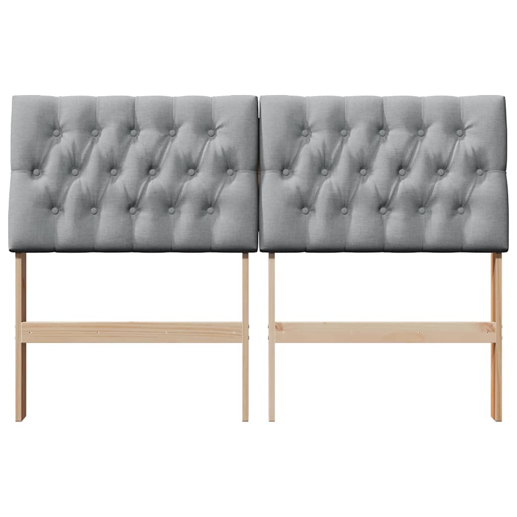 Cabeceira estofada cinzento-claro 150 cm