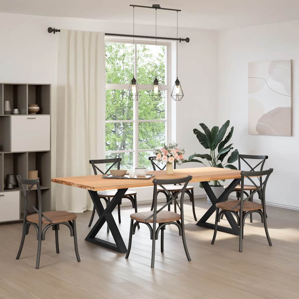 Pés para mesa de jantar 2 peças preto 90x(72-73,3) cm aço