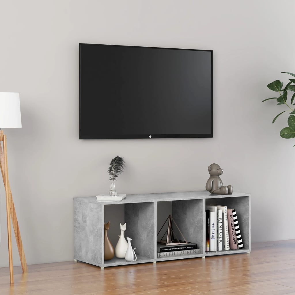 Móvel de TV 107x35x37 cm derivados de madeira cinzento cimento