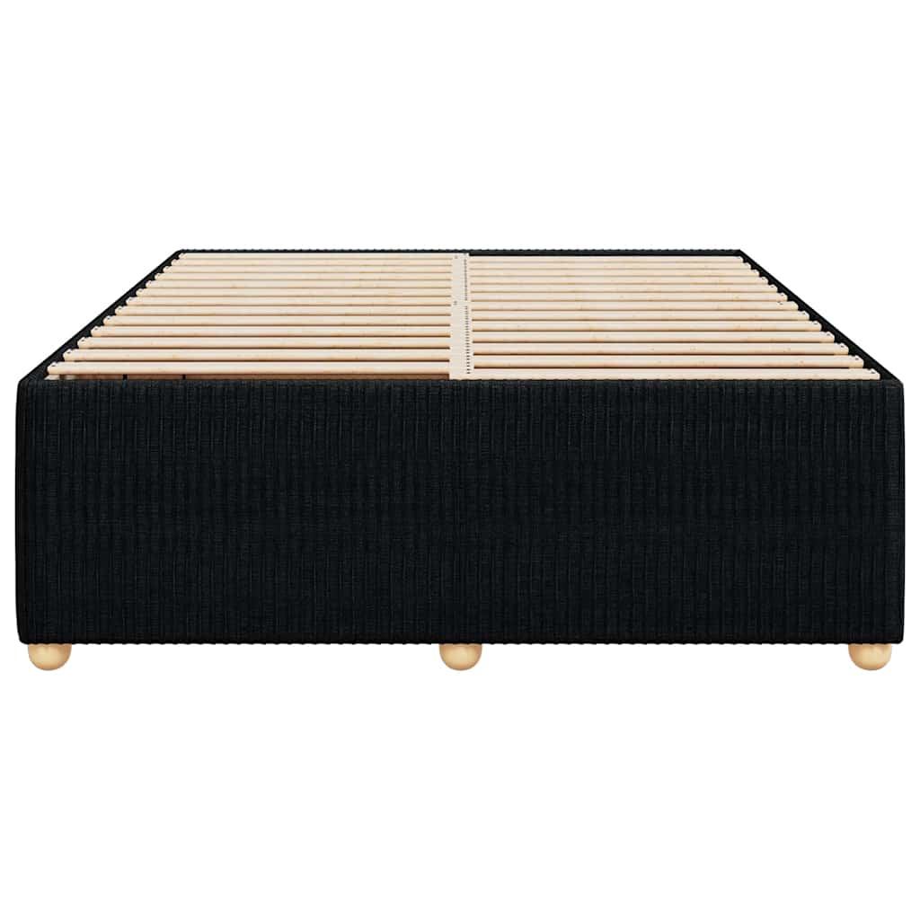 Estrutura de cama sem colchão 140x190 cm tecido preto