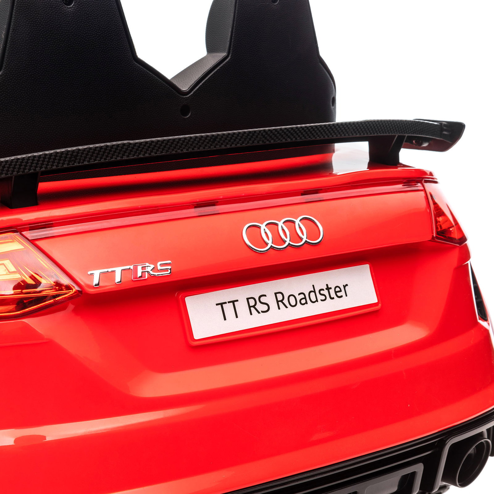 Carro elétrico audi tt para crianças acima de 3 anos com controlo remoto música e luzes bateria 12v 102x60x44 cm vermelho