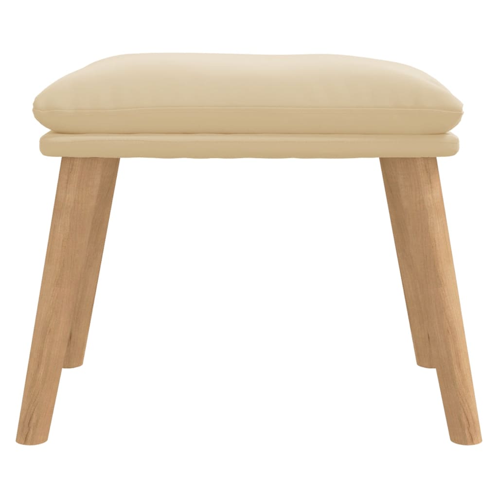 Apoio de pés 45x29,5x35 cm veludo branco nata