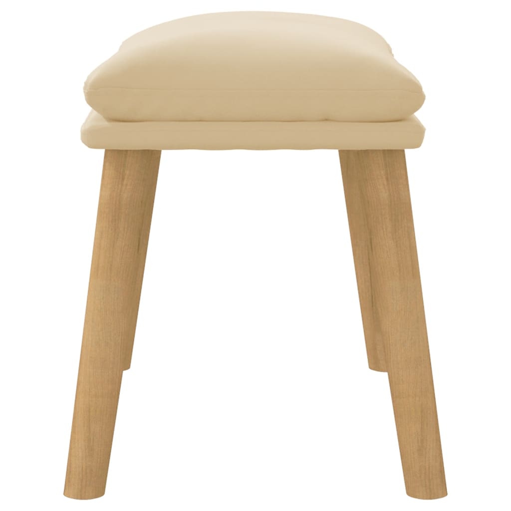 Apoio de pés 45x29,5x35 cm veludo branco nata