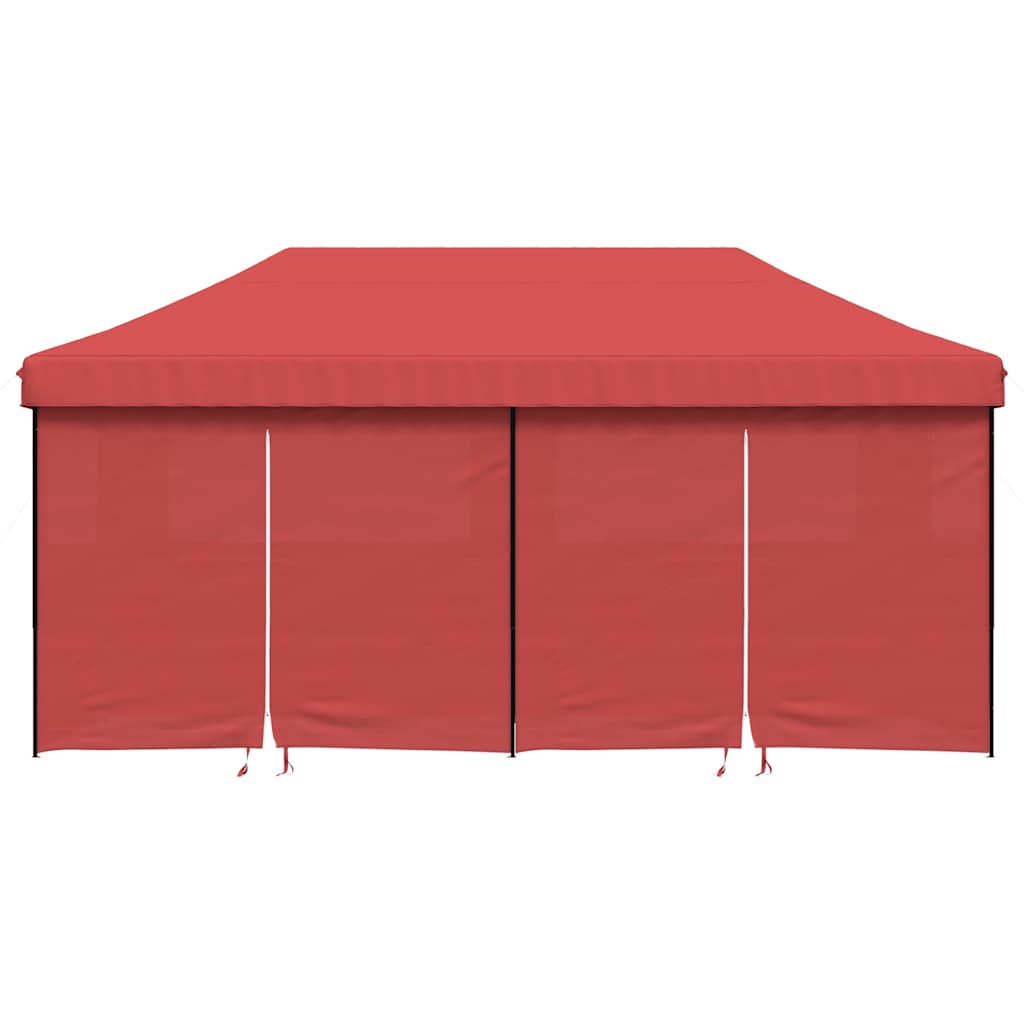 Tenda para festas pop-up dobrável com 4 paredes laterais bordô