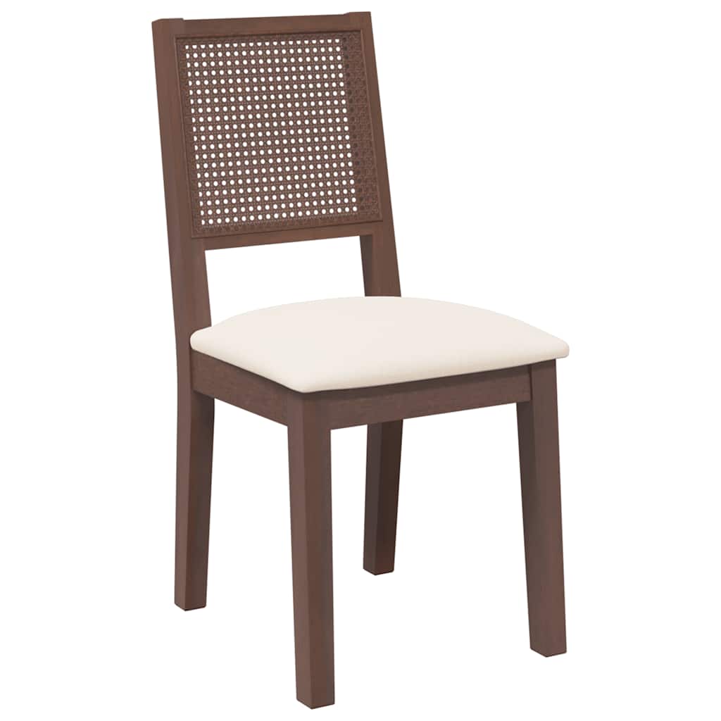 Cadeiras de jantar com almofadões 2 pcs madeira maciça castanho