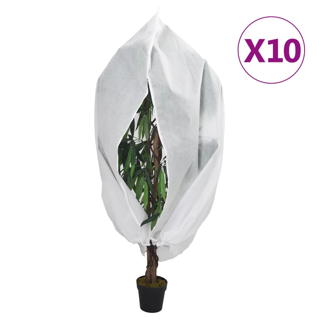 Coberturas para plantas com fecho 10 pcs 70 g/m² 1x1,55 m