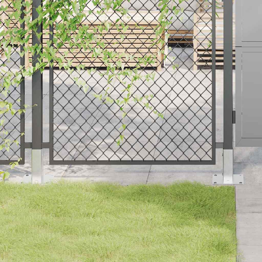 Bases de poste quadradas 4 pcs prata 51x51 mm aço galvanizado