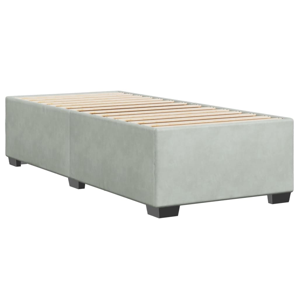 Estrutura de cama sem colchão 100x200 cm veludo cinzento-claro
