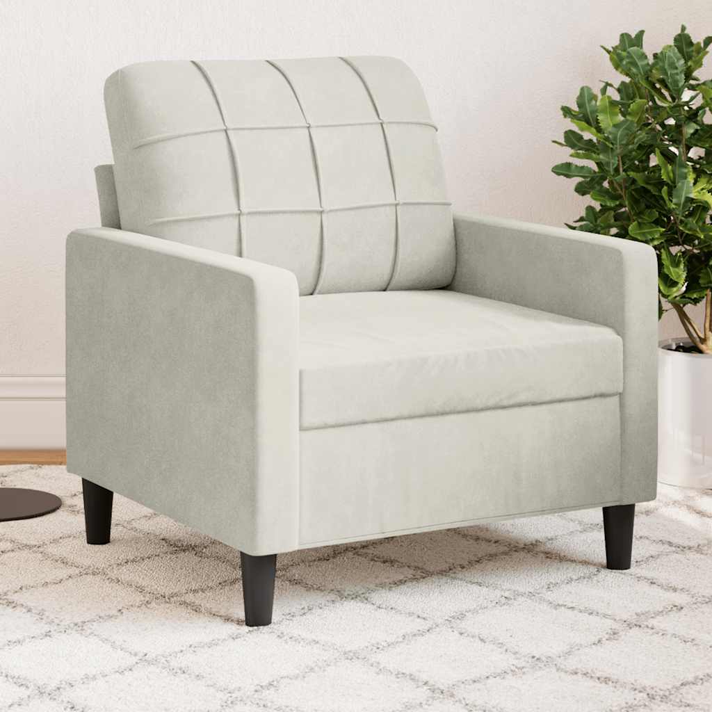 Poltrona 60 cm veludo cor creme