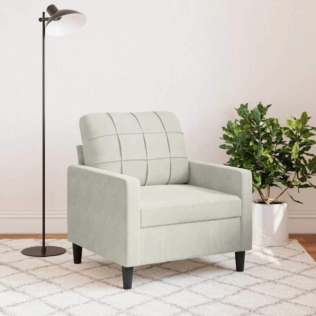 Poltrona 60 cm veludo cor creme