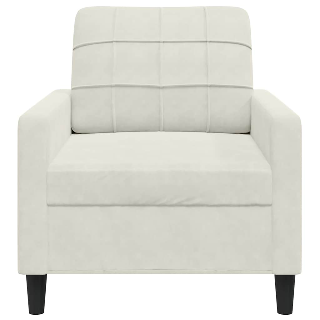 Poltrona 60 cm veludo cor creme
