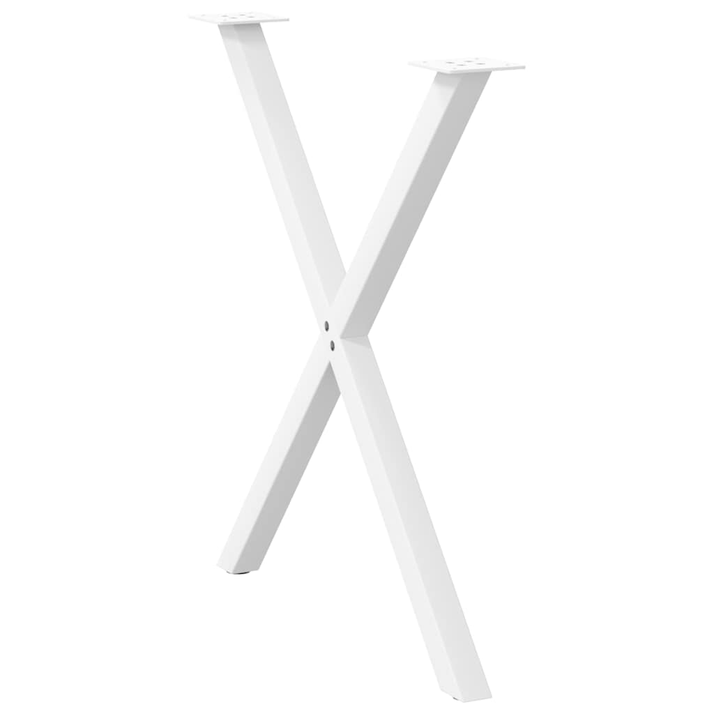 Pés para mesa de jantar em formato de x, 2 peças, branco, 80x (72-73) cm, aço