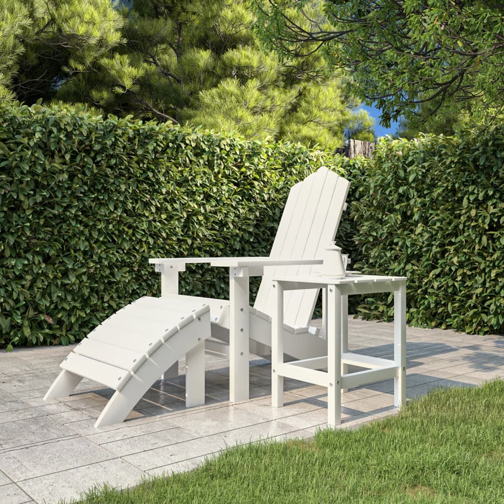 Mesa de jardim adirondack 38x38x46 cm pead branco
