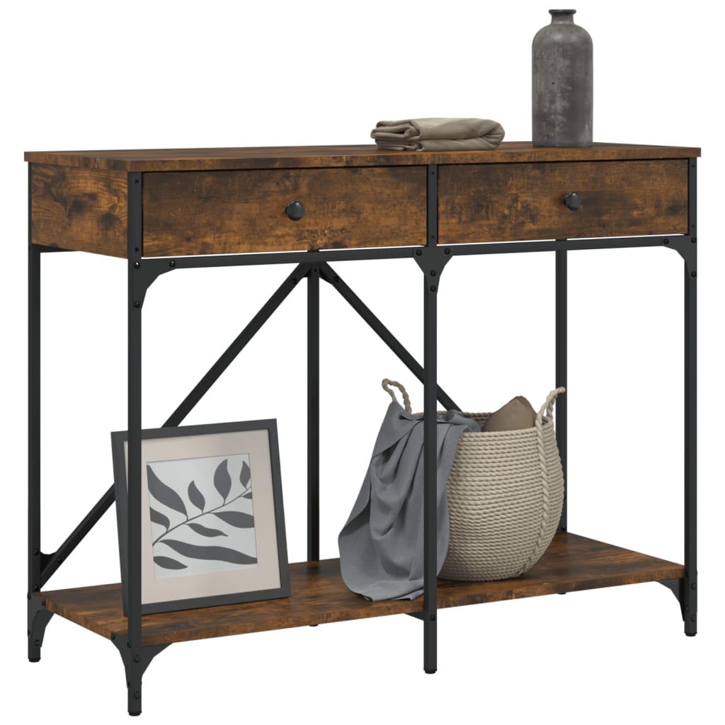Mesa consola 100x39x78,5 cm derivados madeira carvalho fumado