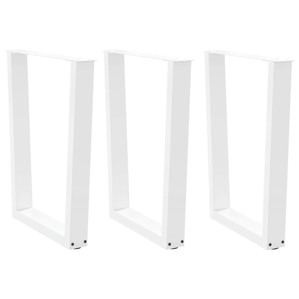 Pernas para mesa de jantar em v 3 peças, branco, 70x(72-73,3) cm, aço