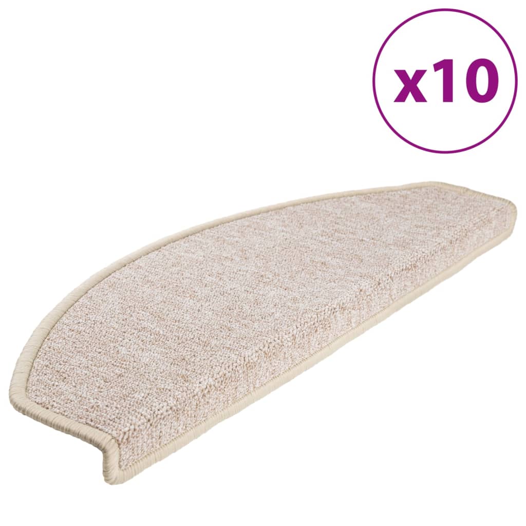 Tapetes de escada 10 peças 65x24x4 cm cinza-claro semicircular grande