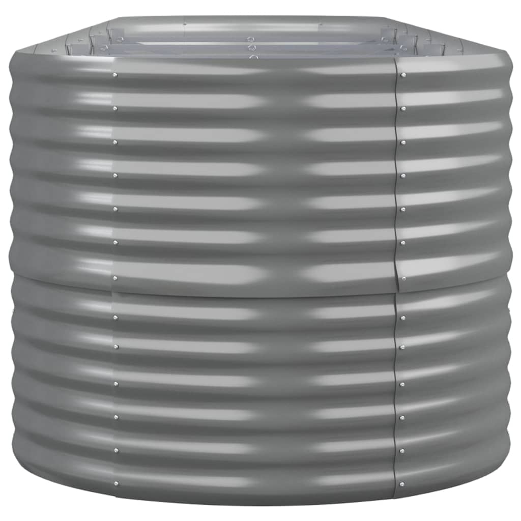 Canteiro elevado jardim 368x80x68cm aço galvanizado cinzento