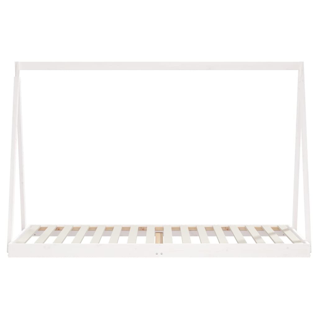 Estrutura de cama infantil 90x200 cm pinho maciço branco