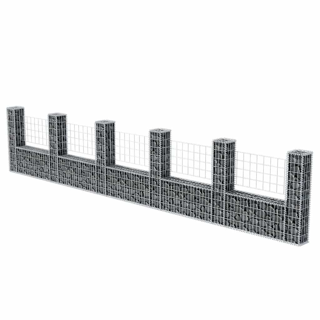 Cesto gabião em forma de u aço galvanizado 570x20x100 cm