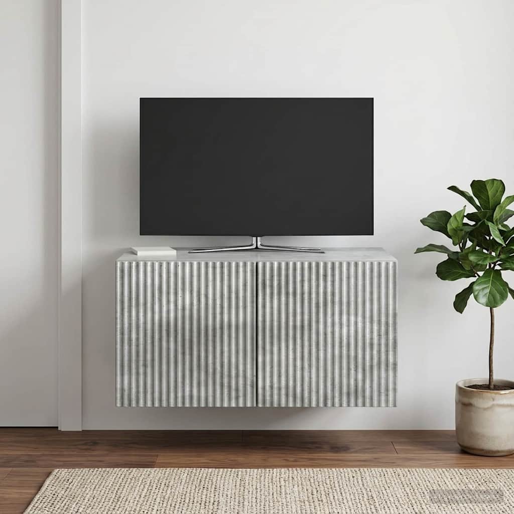 Gabinete de TV de parede cinzento cimento 59,5 x 41 x 30 cm