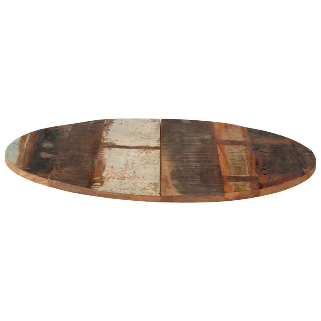 Tampo de mesa redondo 70 cm 15-16 mm madeira recuperada maciça