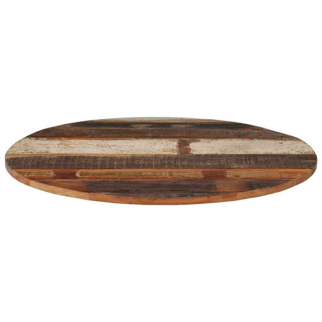 Tampo de mesa redondo 70 cm 15-16 mm madeira recuperada maciça