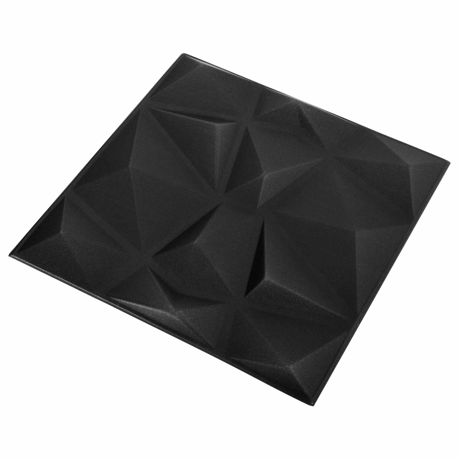 Painéis de parede 12 unid. 50 x 50 cm preto diamante espuma xps