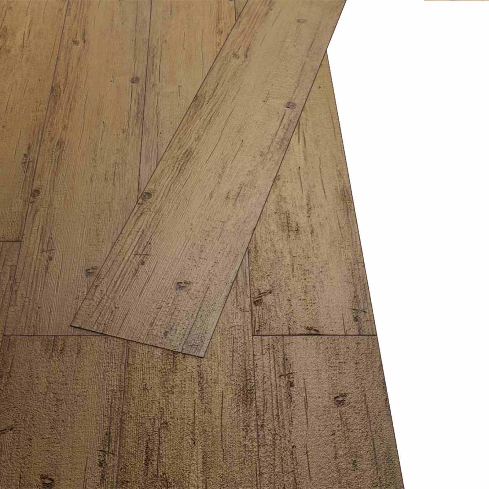 Pranchas de piso marrom noz 5,02 m² 36 unid. PVC