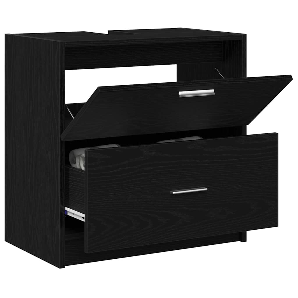 Armário de banheiro carvalho preto 59 x 37 x 59 cm