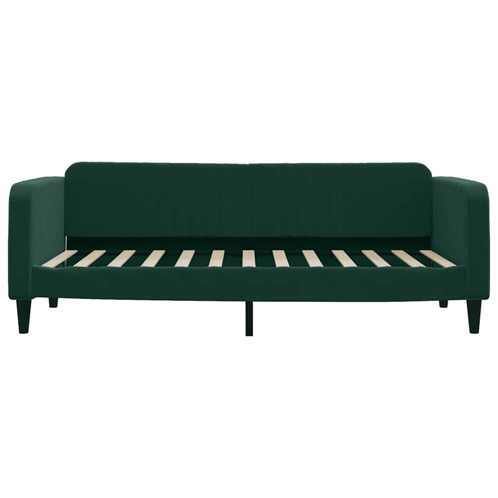 Sofá-cama com colchão 90x200 cm veludo verde-escuro