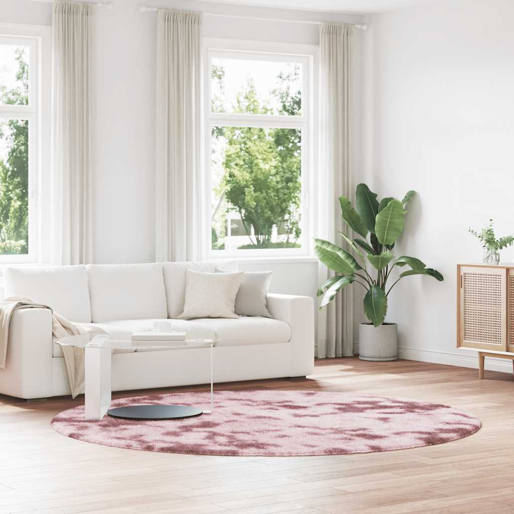 Tapete shaggy de pelo alto navarra 240x240 cm rosa empoeirado