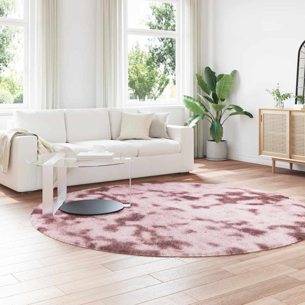 Tapete shaggy de pelo alto navarra 240x240 cm rosa empoeirado