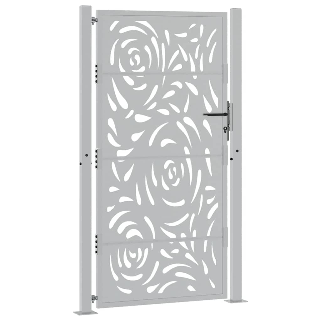 Portão de jardim 100x175 cm em aço resistente às intempéries com design de chama