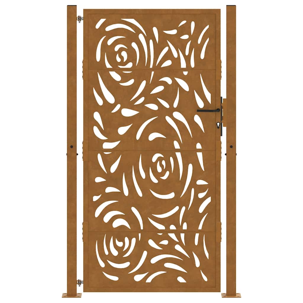 Portão de jardim 100x175 cm em aço resistente às intempéries com design de chama