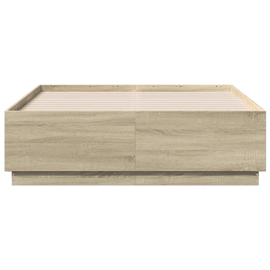 Estrutura de cama 135x190 cm derivados madeira carvalho sonoma