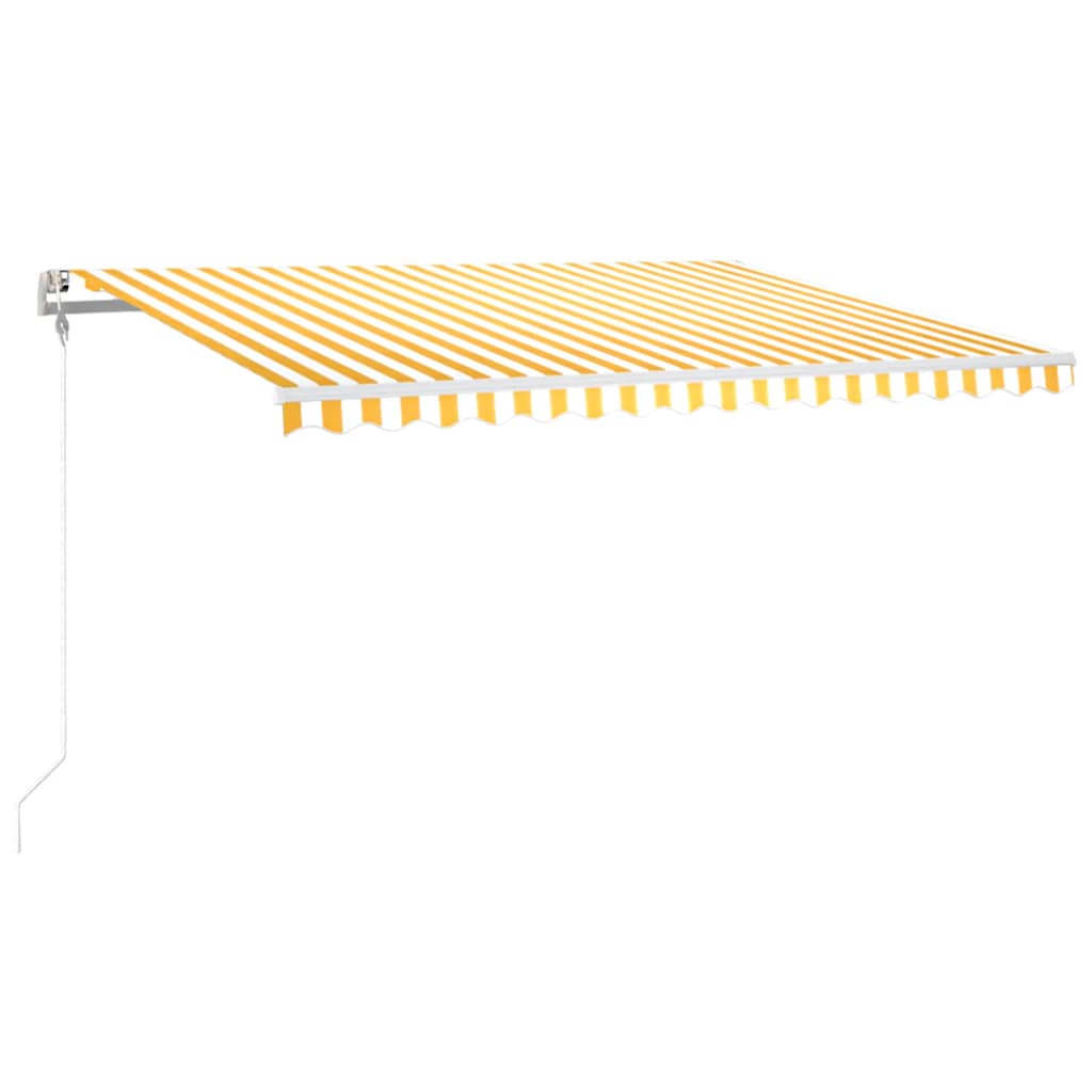 Toldo autom. LED e sensor de vento 400x300 cm amarelo/branco
