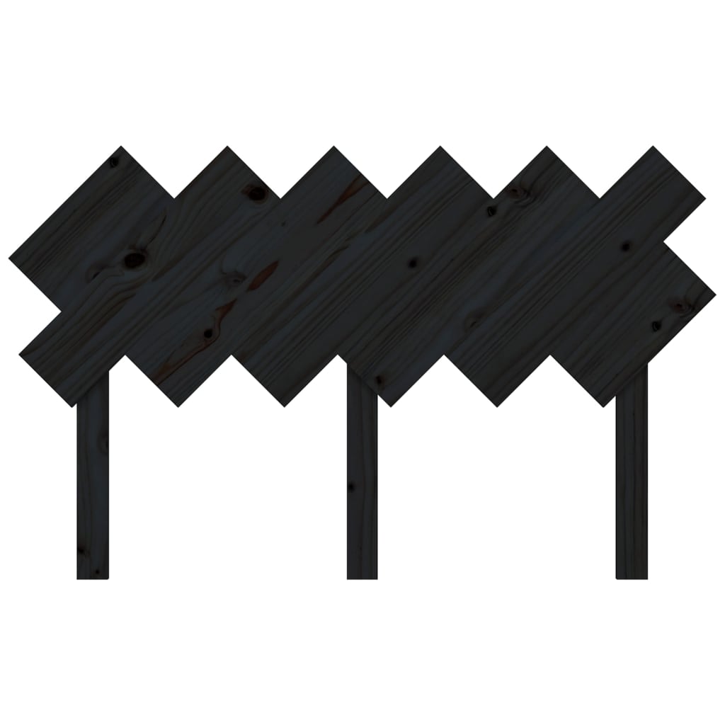 Cabeceira de cama 132x3x81 cm pinho maciço preto