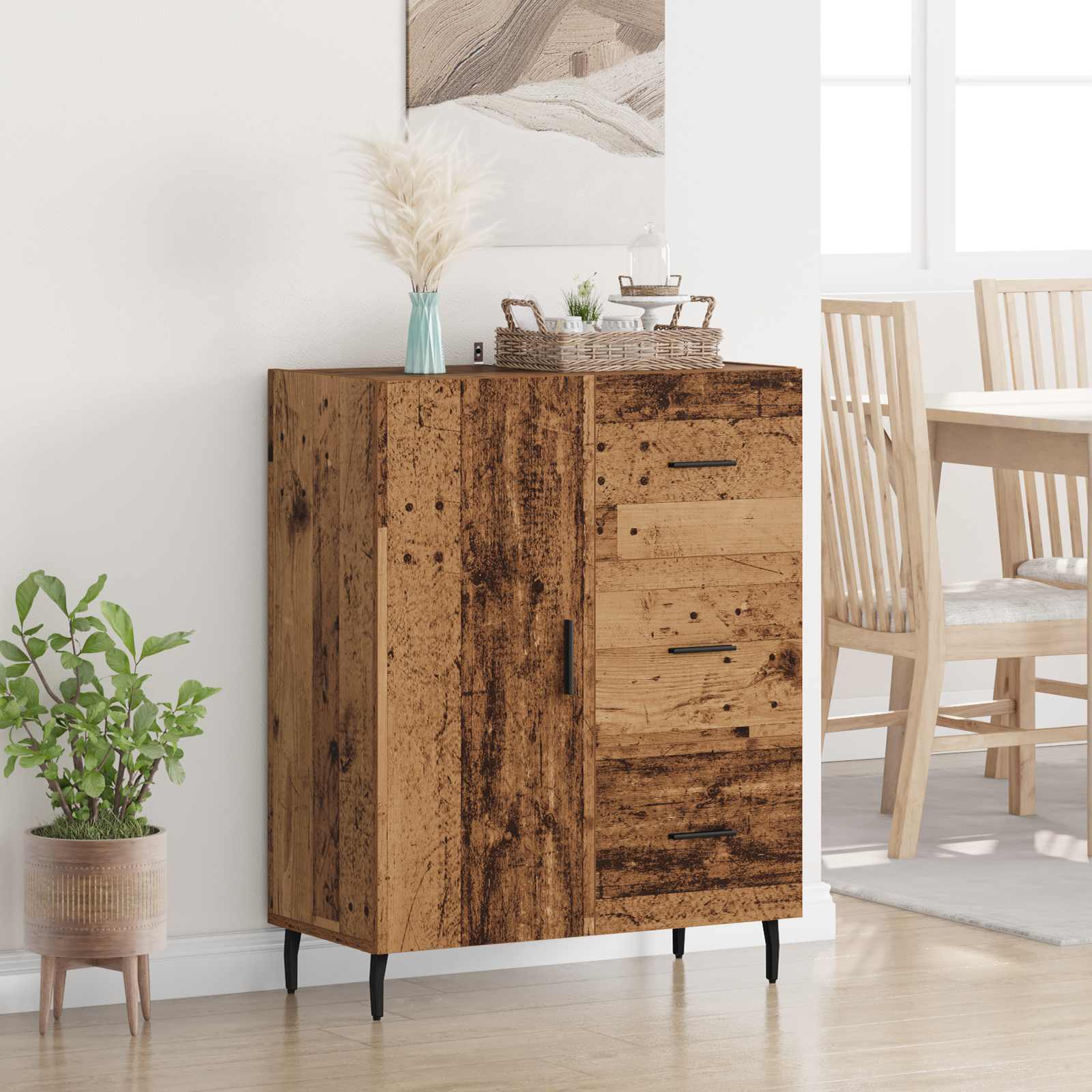 Buffet com gaveta madeira antiga 69,5 x 34 x 90 cm