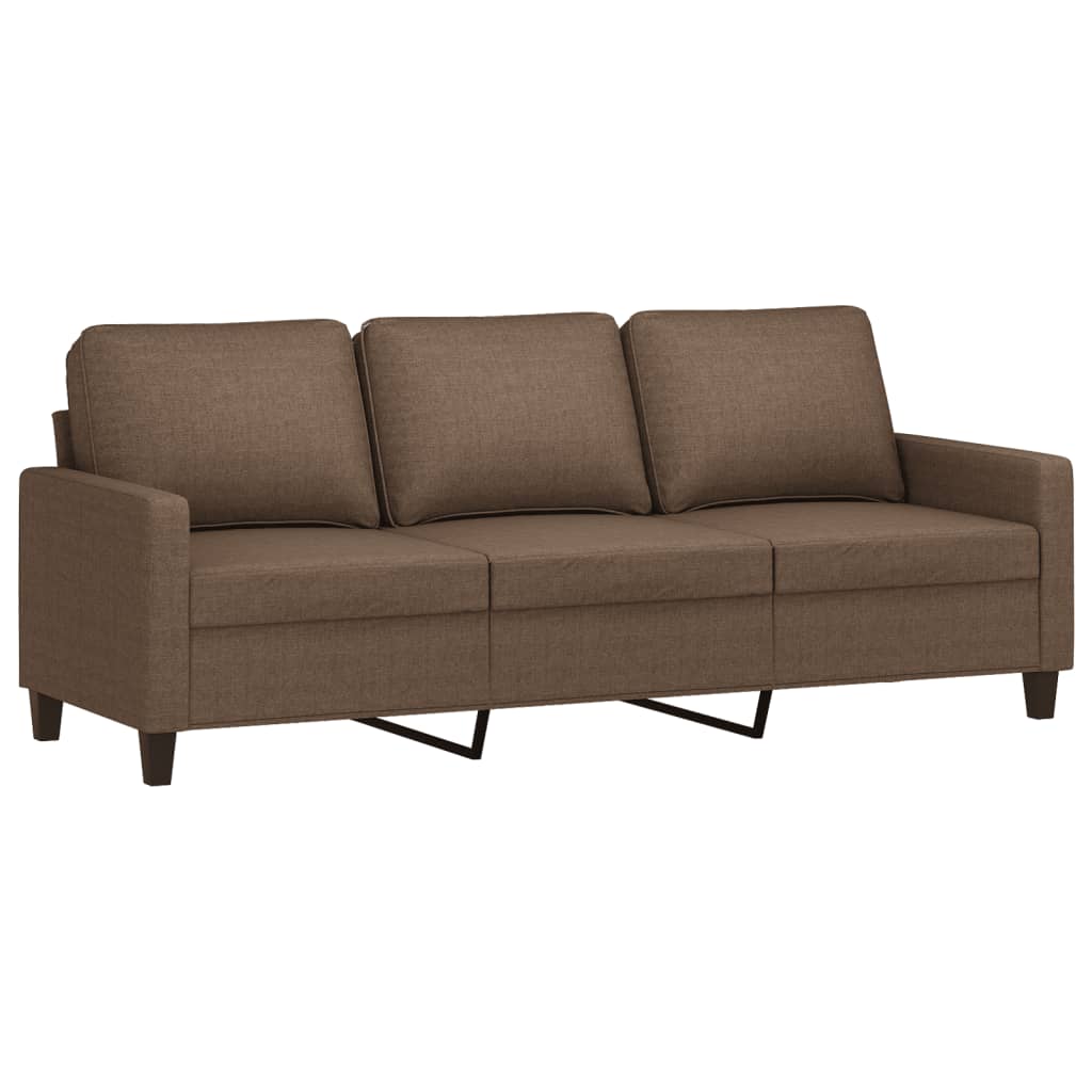 2 Pcs conjunto de sofás com almofadões tecido castanho