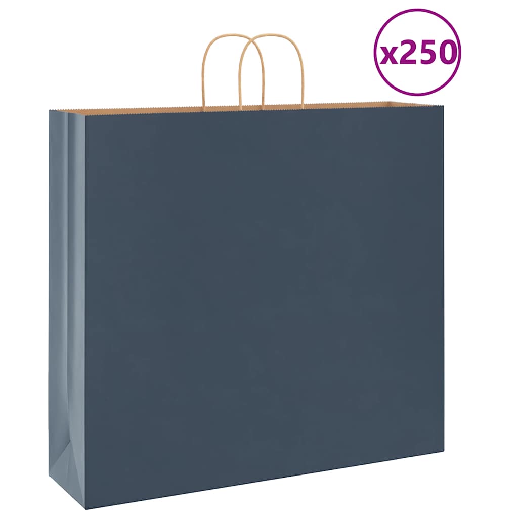 Sacos de papel 250 unid com alças azul 54x15x49 cm