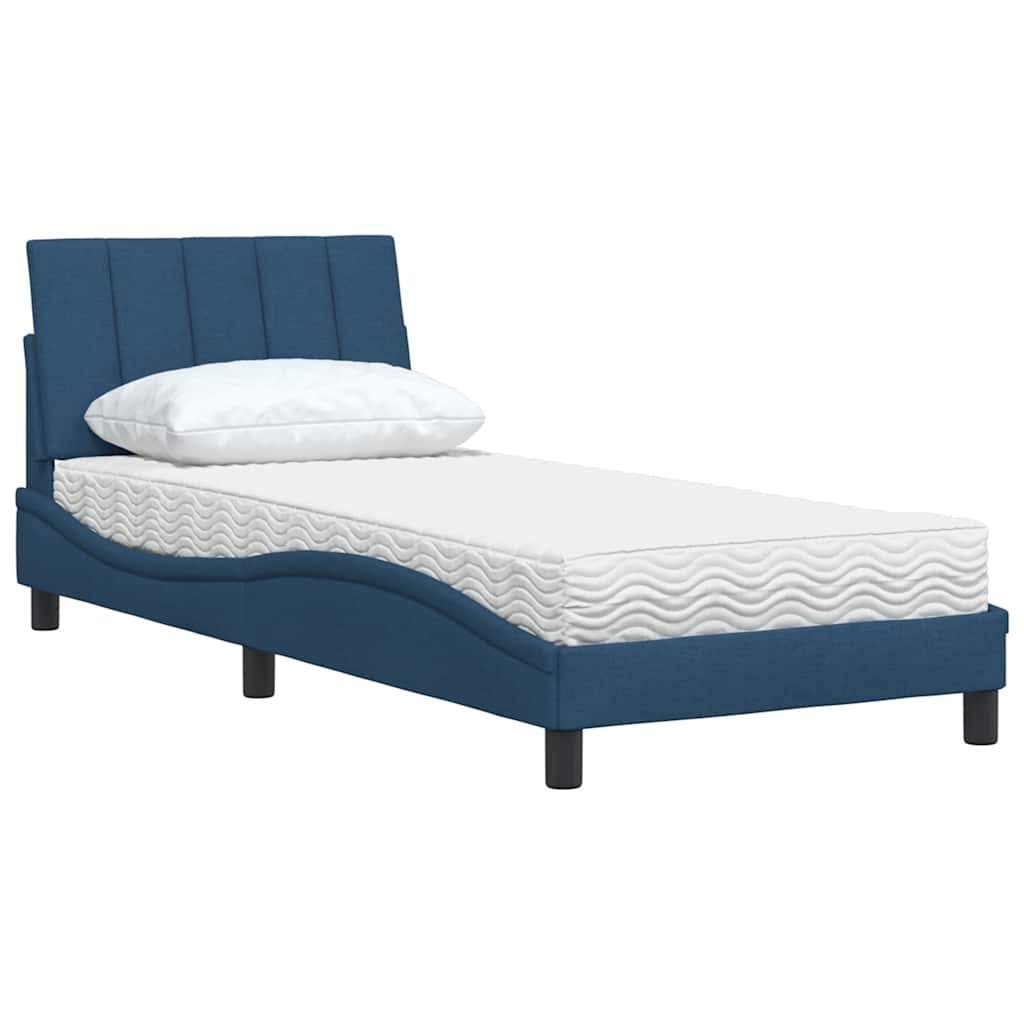 Cama com colchão hanko 90x190 cm tecido azul