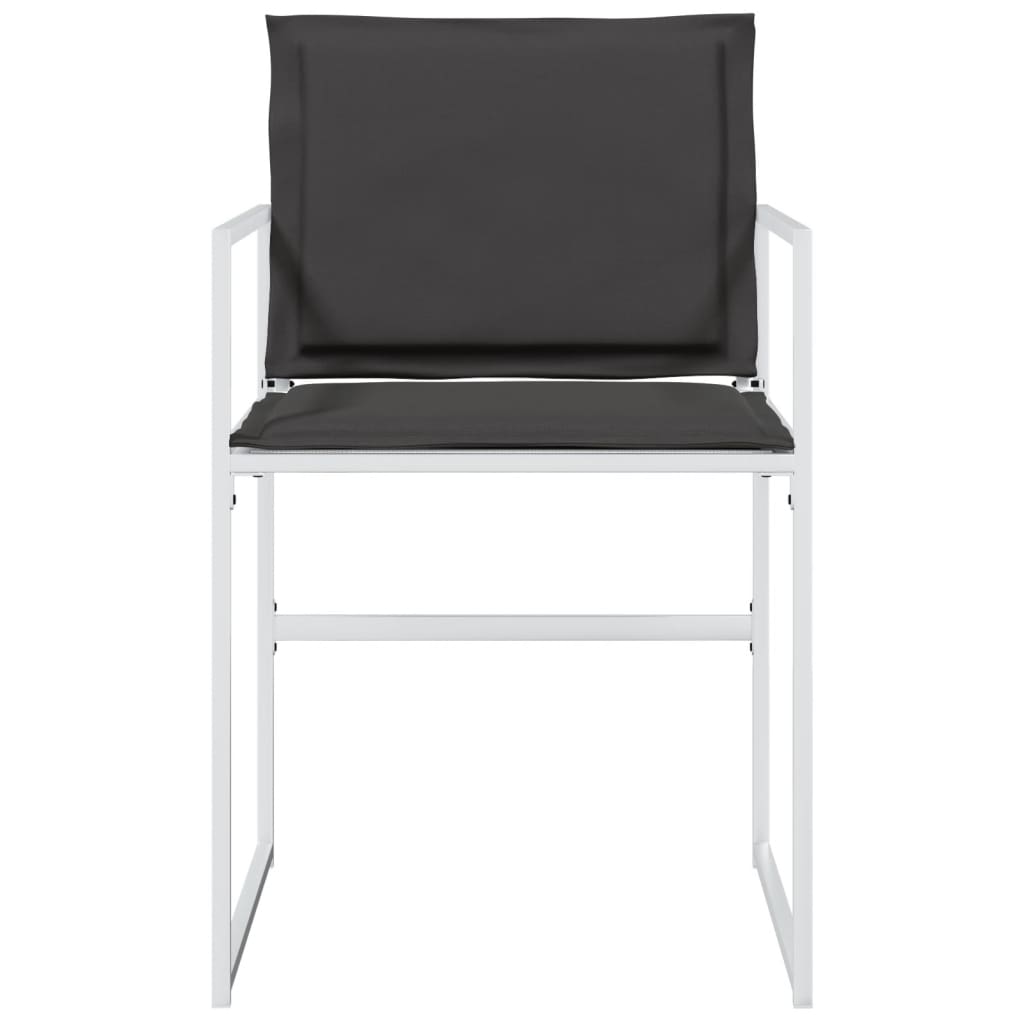 Cadeiras de jardim c/ almofadões 4 pcs aço e textilene branco