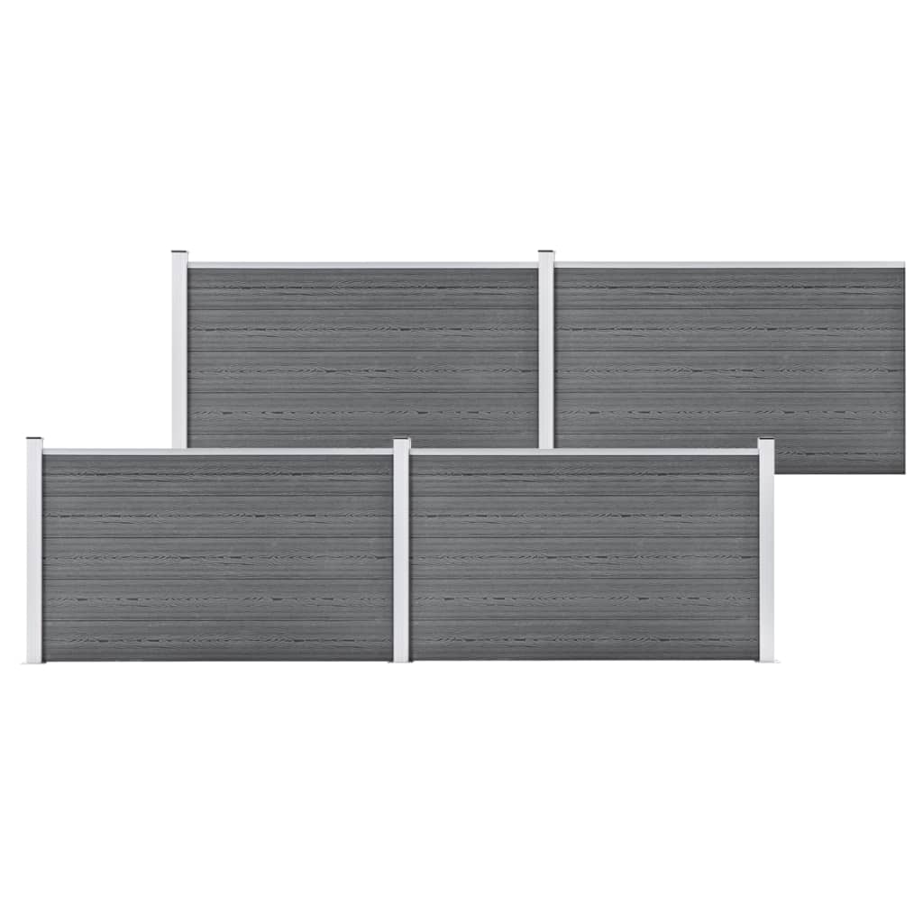 Painel de vedação para jardim 699x106 cm wpc cinzento