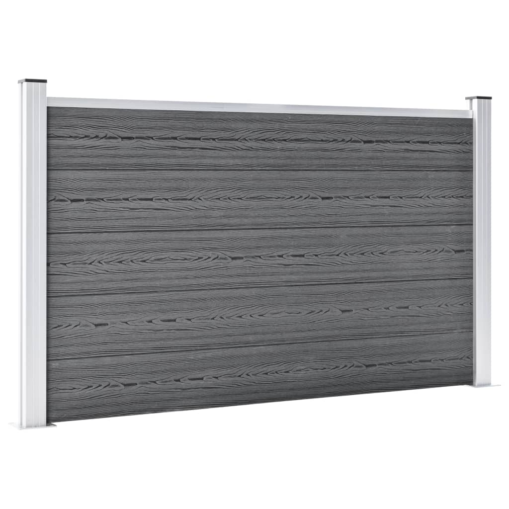 Painel de vedação para jardim 699x106 cm wpc cinzento