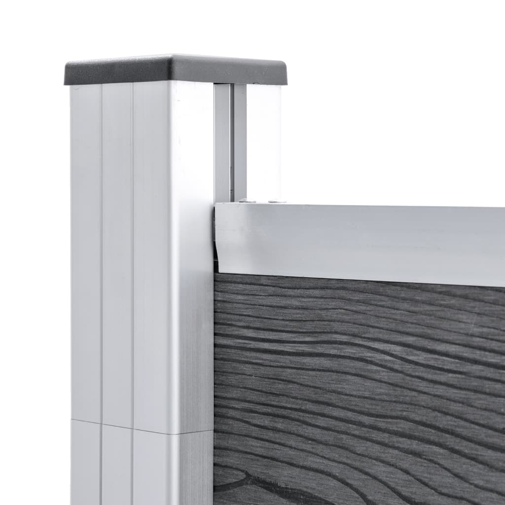 Painel de vedação para jardim 699x106 cm wpc cinzento