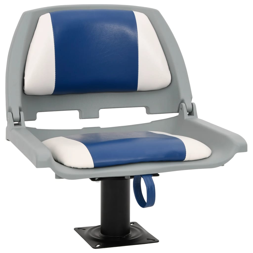 2 Pcs conjunto assento barco dobrável 48x51x41 cm azul e branco